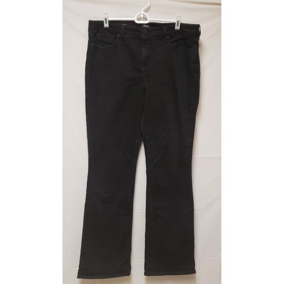 NYDJ Barbara Bootcut Jeans Women's 12 Black Lift Tuck Technology Stretch PO-G - Picture 1 of 15